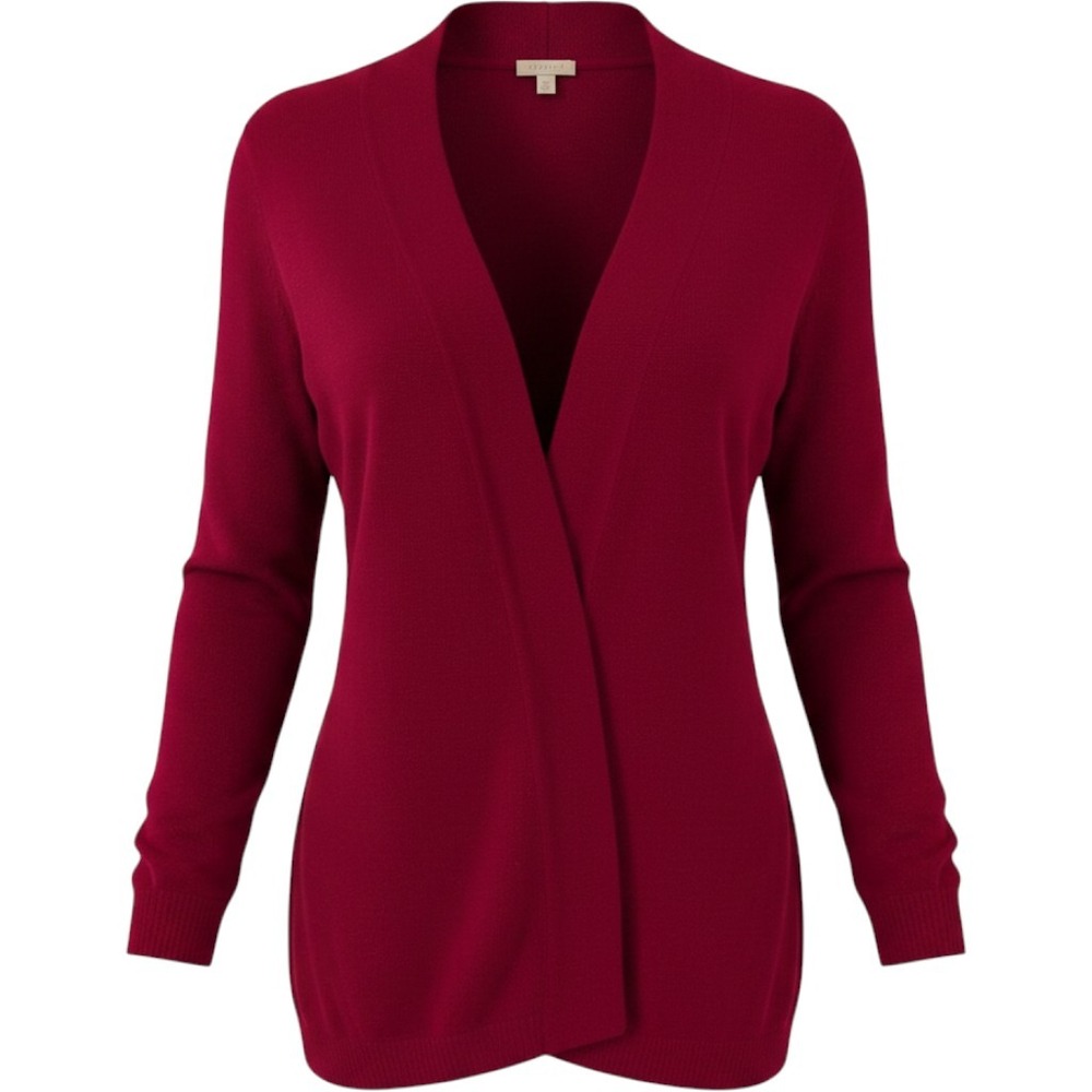 Talbots Woman Berry Pink Open Front Cardigan Sweater Plus Size 3X Magenta Knit